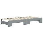 vidaXL Lit de jour avec gigogne et tiroirs gris clair 80x200 cm tissu