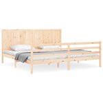 vidaXL Cadre de lit avec tête de lit 200x200 cm bois massif