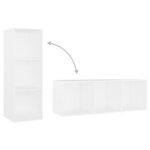 vidaXL Meuble TV Blanc 107x35x37 cm Aggloméré