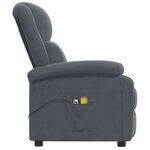 vidaXL Fauteuil électrique de massage Gris foncé velours