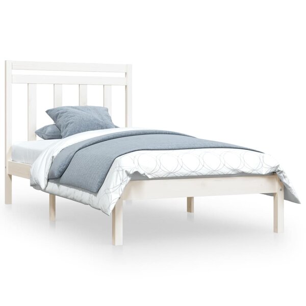 vidaXL Cadre de lit Blanc Bois massif 100x200 cm
