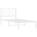 vidaXL Cadre de lit métal avec tête de lit blanc 90x200 cm