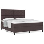 vidaXL Lit à sommier avec matelas marron foncé super king en tissu