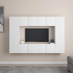 vidaXL Ensemble de meubles TV 8 Pièces Blanc Bois d'ingénierie