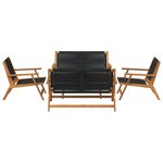vidaXL Chaises de jardin avec table 5 Pièces Bois solide d'acacia noir