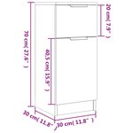 vidaXL Buffet noir 30x30x70 cm bois d'ingénierie