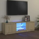 vidaXL Meuble TV avec lumières LED chêne sonoma 120x30x35 5 cm