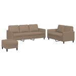 vidaXL Ensemble de canapés 3 Pièces avec coussins Cappuccino Similicuir