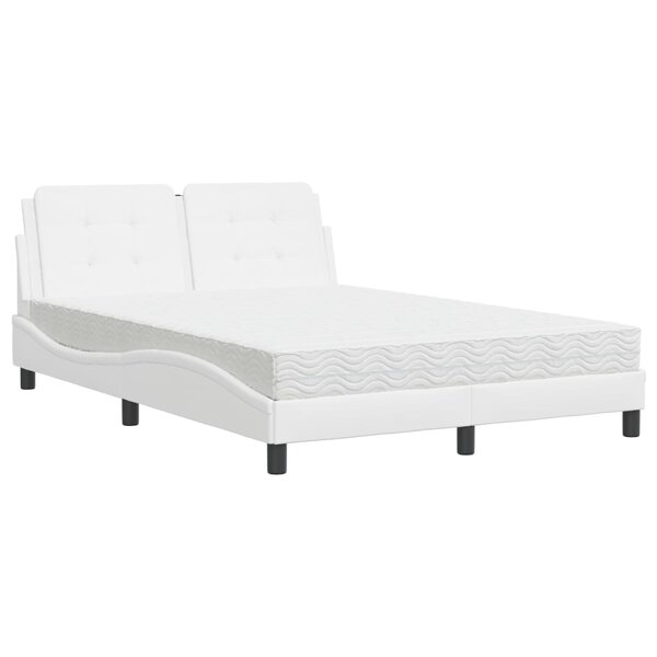 vidaXL Lit avec matelas blanc 120x200 cm similicuir
