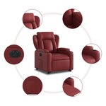 vidaXL Fauteuil inclinable électrique rouge bordeaux similicuir