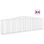 vidaXL Paniers à gabions arqués 4 Pièces 400x30x100/120 cm Fer galvanisé