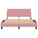 vidaXL Cadre de lit avec lumières LED rose 120x200 cm velours