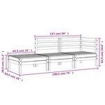 vidaXL Canapé de jardin 3 places bois de pin imprégné