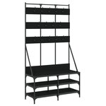 vidaXL Porte-vêtements et rangement des chaussures noir 100x40x184 cm