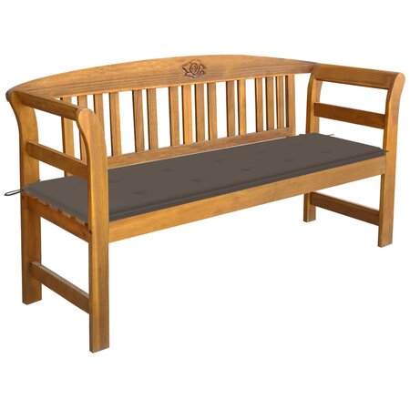 vidaXL Banc de jardin avec coussin 157 cm Bois d'acacia massif