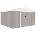 Abri de jardin en métal 10 85 m² - 340 x 319 x 210 cm - Kit d'ancrage inclus - Taupe