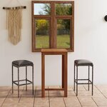 vidaXL Ensemble de bar de jardin avec coussins 3 Pièces Gris