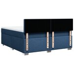 vidaXL Sommier à lattes de lit avec matelas Bleu 180x200 cm Tissu