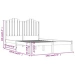 vidaXL Cadre de lit Noir Bois de pin massif 140x190 cm