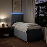 vidaXL Sommier à lattes de lit avec matelas Gris clair 100x200cm Tissu