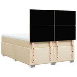vidaXL Sommier à lattes de lit avec matelas Crème 160x200 cm Tissu