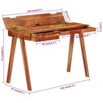 vidaXL Bureau avec tiroir 110x50x77 cm bois d'acacia massif