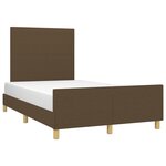 vidaXL Cadre de lit avec tête de lit marron foncé 120x190 cm tissu