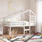 vidaXL Lit haut avec toit blanc 80x200 cm bois de pin massif