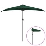 vidaXL Parasol de balcon avec mât en aluminium Vert 270x144 cm Demi