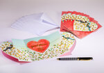 Sachet de 6 cartes cinq volets de faire-part de mariage et 6 enveloppes