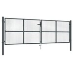 vidaXL Portail en maille de jardin Acier galvanisé 400 x 175 cm Gris