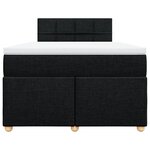 vidaXL Sommier à lattes de lit avec matelas Noir 120x200 cm Tissu