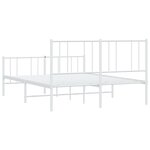 vidaXL Cadre de lit métal avec tête de lit/pied de lit blanc 135x190cm