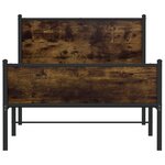 vidaXL Cadre de lit en métal sans matelas chêne fumé 100x190 cm