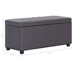 vidaXL Pouf de rangement 87 5 cm Gris Similicuir