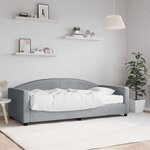 vidaXL Lit de jour avec matelas gris clair 90x190 cm tissu