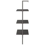 vidaXL Étagère inclinée à 3 niveaux Noir 64x35x120 5 cm