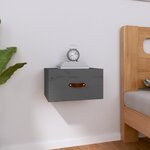 vidaXL Table de chevet murale Gris 40x29 5x22 cm