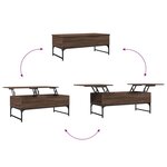 vidaXL Table basse chêne marron 100x50x40cm bois d'ingénierie et métal