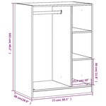 vidaXL Garde-robe noir 77x48x102 cm bois d'ingénierie