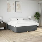 vidaXL Cadre de lit sans matelas gris foncé 180x200 cm tissu