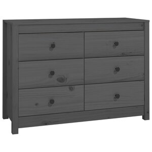 vidaXL Armoire latérale Gris 100x40x72 cm Bois de pin massif