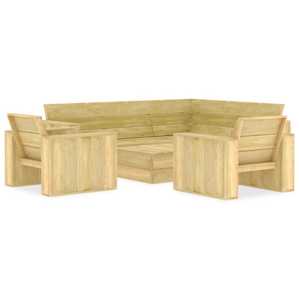 vidaXL Salon de jardin 4 Pièces Bois de pin imprégné