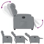 vidaXL Fauteuil inclinable Gris clair Tissu