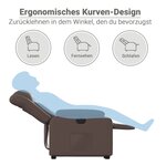vidaXL Fauteuil inclinable électrique marron similicuir