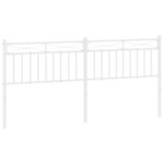 vidaXL Tête de lit métal blanc 200 cm