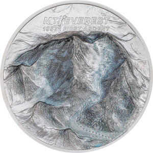 Monnaie en argent 10 dollars g 62.2 (2 oz) millésime 2023 first ascent mount everest