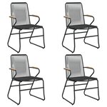 vidaXL Chaises de jardin lot de 4 noir 58x59x85 5 cm rotin PVC