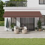 vidaXL Auvent manuel rétractable avec LED marron 600x350 cm