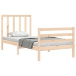 vidaXL Cadre de lit avec tête de lit 90x200 cm bois massif